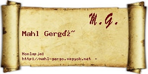 Mahl Gergő névjegykártya